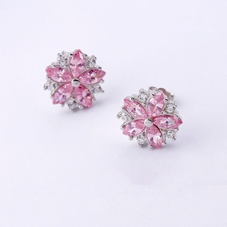 Ximilu ⭐ Bông Tai Bạc Sáng Tạo Hoa Hồng Cho Nữ Bông Tai Cho Nam Bông Tai Dễ Thương Hàn Quốc Phụ Kiện Thời Trang Vintage Quà Tặng Ngày Lễ Tình Nhân