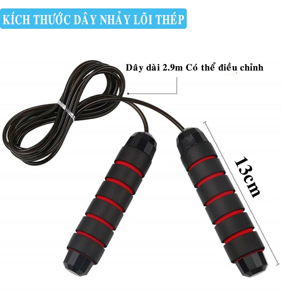 Ảnh Bộ Dây Nhảy Tập Gym Đấm Bốc Boxing Lõi Thép dẻo Cao Cấp Có Thể Điều Chỉnh Độ Dài Chống Rố Chính Hãng Amalife 2