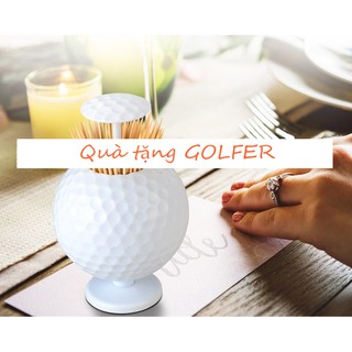 Loại 1 - Quà tặng người chơi Golf - hộp để tăm hình bóng Golf để bàn