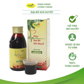 Đại Bổ Khí Huyết PQA Hỗ Trợ Bổ Huyết, Tăng Huyết Áp Dùng Cho Người Huyết Áp Thấp- Hộp 125ml