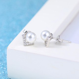 Bông tai ngọc nhân tạo nhân tạo chữ V BHBT154