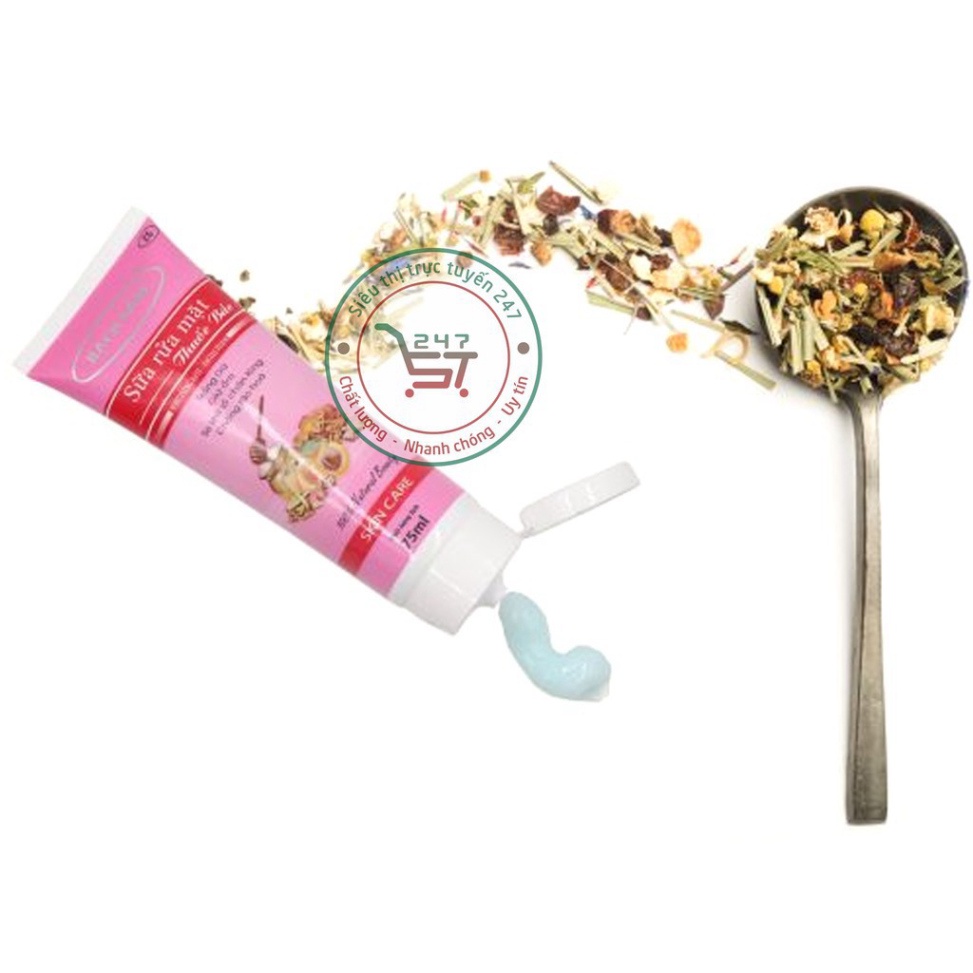 Sữa rửa mặt Trắng da Giữ ẩm Se khít lỗ chân lông Chống lão hóa thuốc bắc Z 5 Bạch sâm 75ml (Hồng)