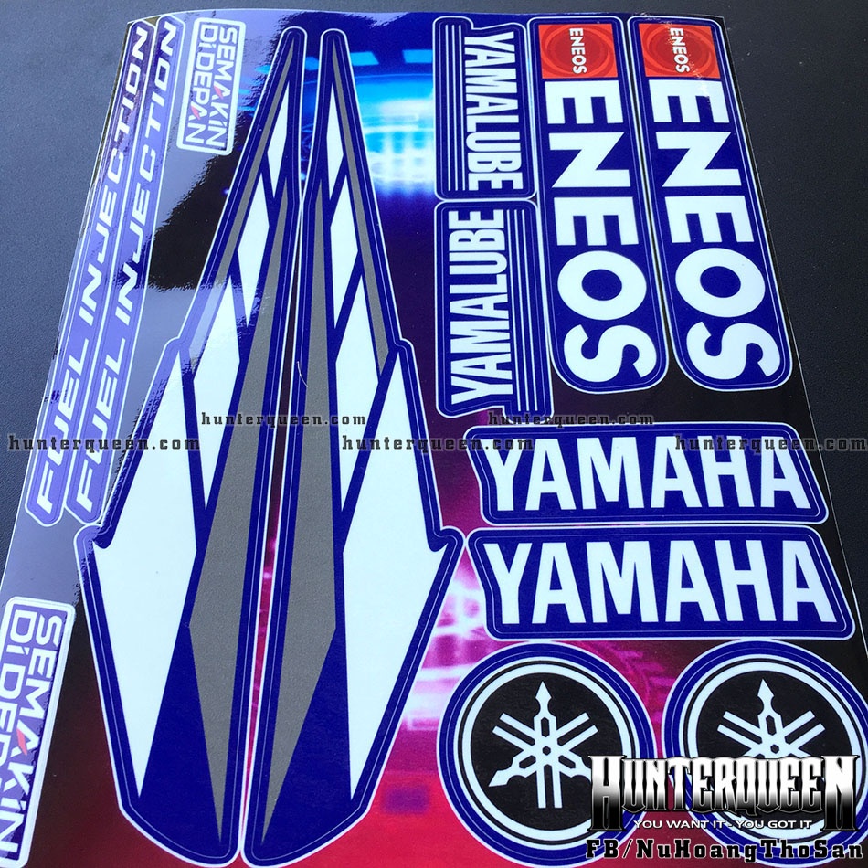 Bộ logo YAMAHA Eneos Yamaluble Semakin dán xe. Decal cao cấp chống nước, không bay màu