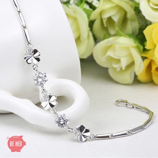 Lắc tay cỏ 4 lá may mắn BH366 khắc s925