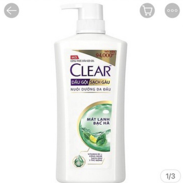 Dầu Gội Clear Mát Lạnh Bạc Hà 650ml tặng kèm tùy theo mỗi đợt công ty khuyến mãi