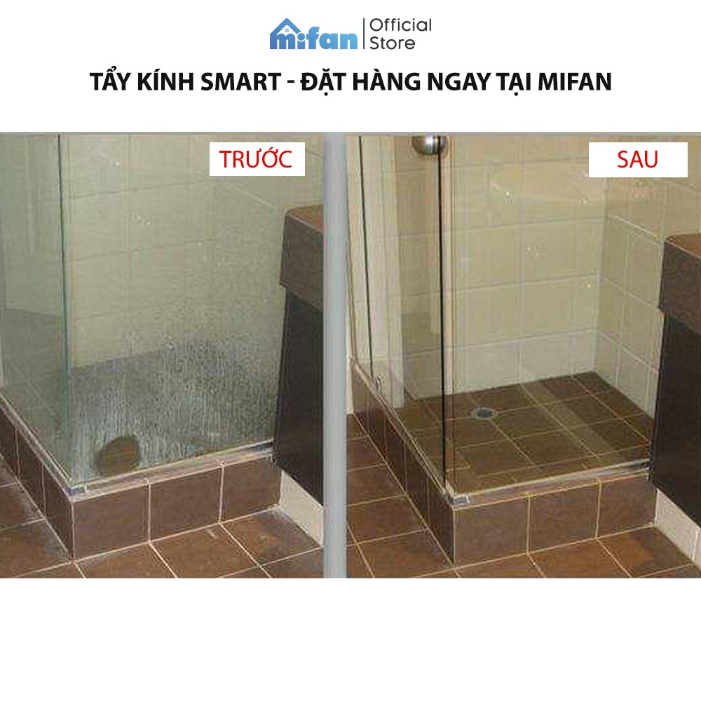 Ảnh Nước Tẩy Rửa Cặn Canxi Trên Kính SMART TK - Vệ Sinh Sạch Cặn Bám Lâu Ngày Vách Kính Nhà Tắm, Gương - Loại Mạnh Nhất 1
