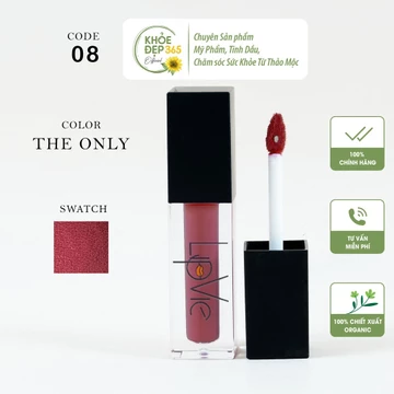 Lipvie Matte Liquid Lipstick - Son Kem Thiên Nhiên Màu Hồng Đất [#08 - THE ONLY] - Không Chì Siêu Mềm Mượt