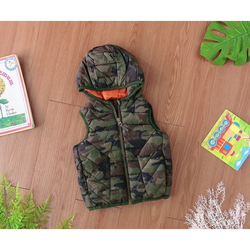 Áo phao gile bé trai Next màu rằn ri có mũ | Shopee Việt Nam