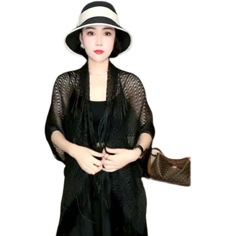 Khăn choàng lụa sáng màu cỡ lớn cho nữ, phụ kiện sườn xám mùa hè