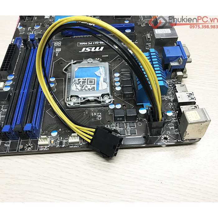 Dây cáp nối dài 8Pin CPU 30cm cho case nguồn đặt bên dưới. Sử dụng cho ...