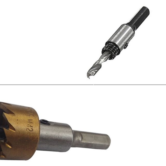Bộ 5 mũi khoét đa năng từ 16 tới 30mm , lưỡi bằng thép gió cứng , mũi khoét sắt , mũi khoét inox, mũi khoét nhựa