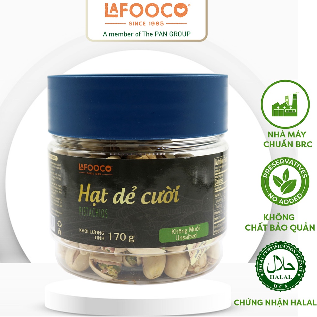 LAFOOCO Hạt dẻ cười Mỹ sấy không muối các size 170g/350g