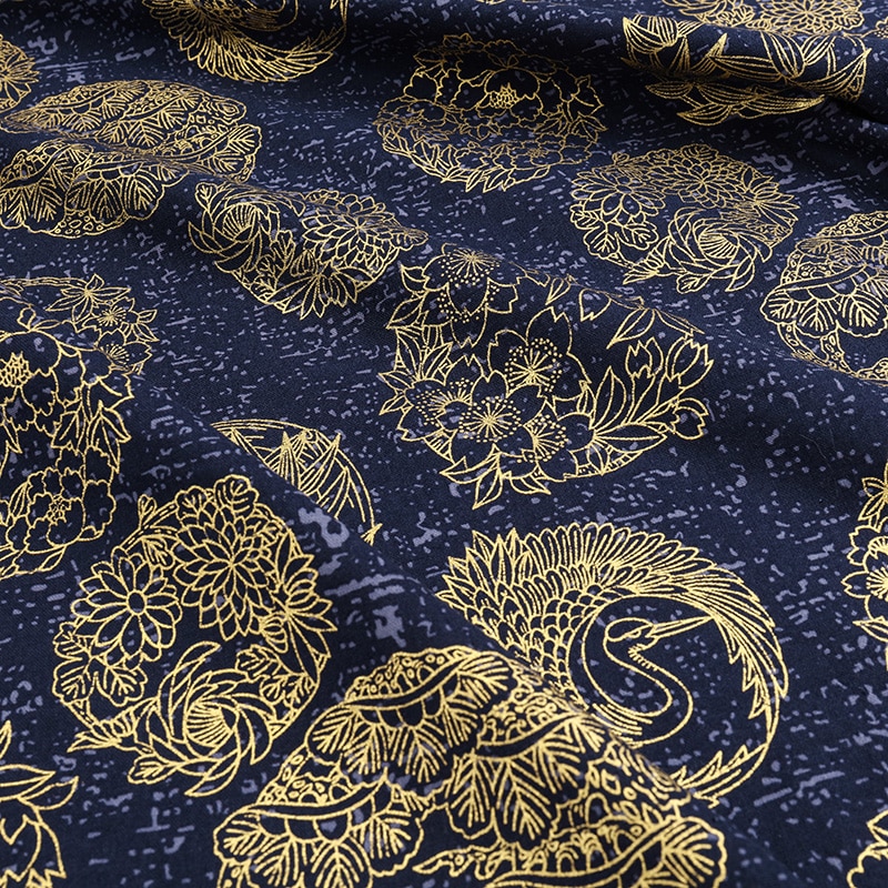 Vải cotton hải quân bằng nửa thước vải may Nhật Bản dành cho đồ thủ công Kimono DIY cho trẻ em 45x75cm / 50x145cm TJ1023