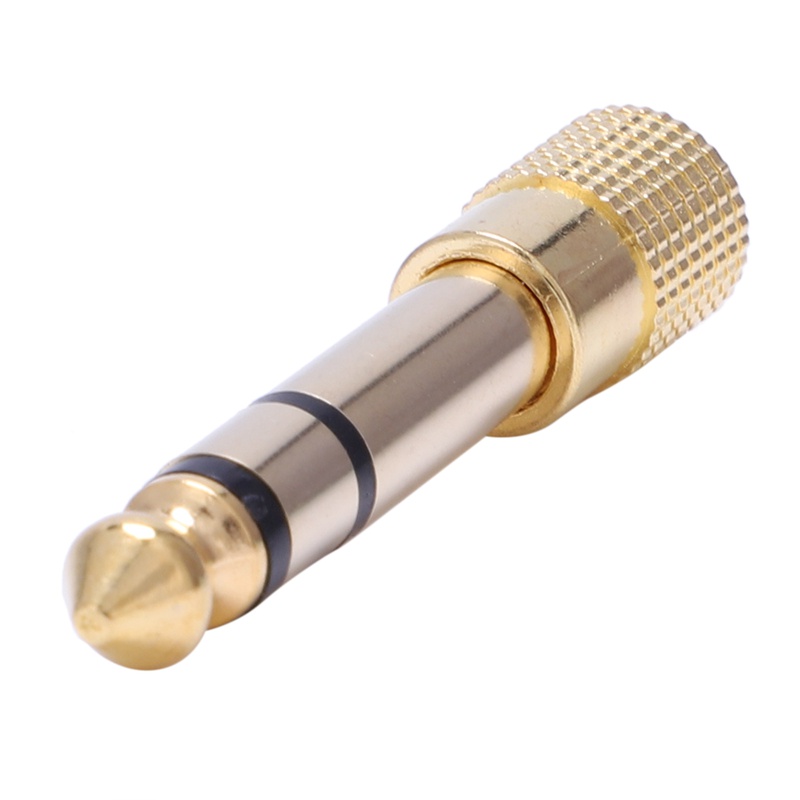 Bộ chuyển đổi tai nghe 6 miếng 6,35 mm (1 / 4 inch) Nam đến 3,5 mm (1 / 8 inch) Bộ chuyển đổi giắc cắm tai nghe âm thanh nổi âm thanh nổi dành cho nữ, Đen / Mạ vàng