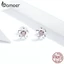 BAMOER Bông Tai bạc 925 Hình Hoa Anh Đào Dễ Thương Phong Cách Hàn Quốc Cho Nữ sce784