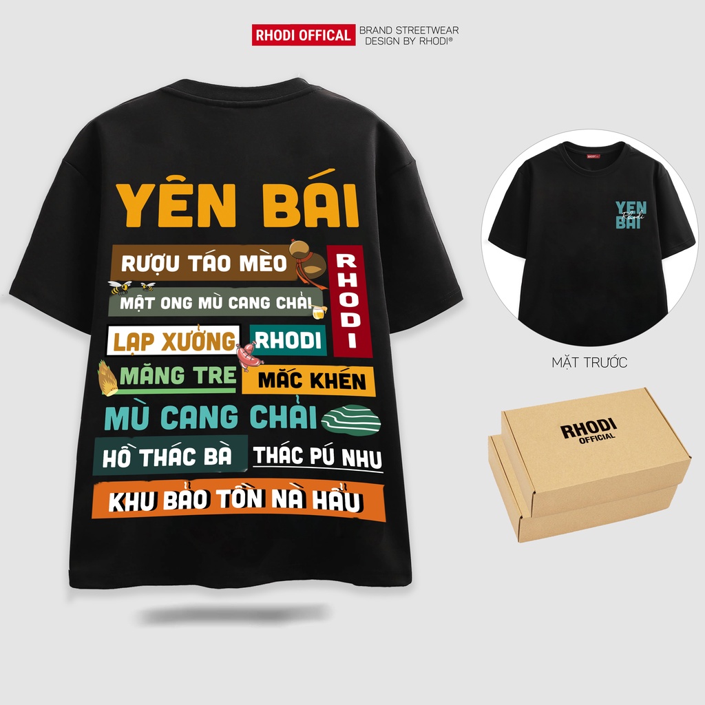 Áo thun local brand RHODI phông cổ tròn tay lỡ unisex nam nữ thế hệ genz Yên Bái