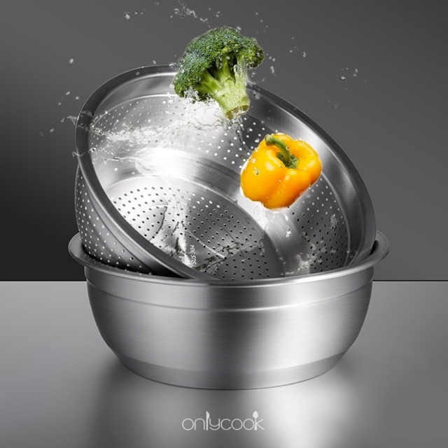 Bộ thau rổ Inox 304 - Onlycook | Shopee Việt Nam