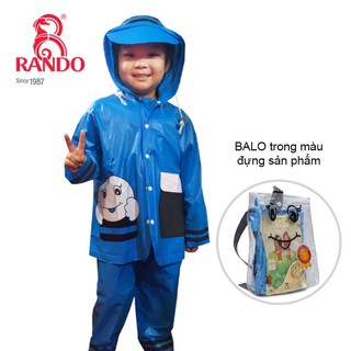 Áo Mưa Bộ Ong Mật Cho Trẻ Em, RANDO Chính Hãng, Nhựa Cao Cấp, Quần Áo Đi Mưa Bé Trai, Bé Gái