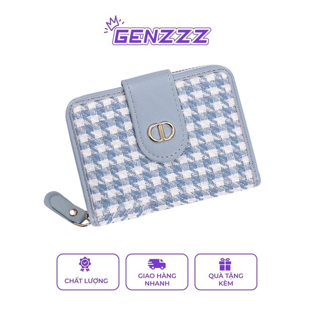 Ví nữ mini cầm tay GENZZZ có nhiều ngăn đựng thẻ thiết kế sang trọng cao cấp V027