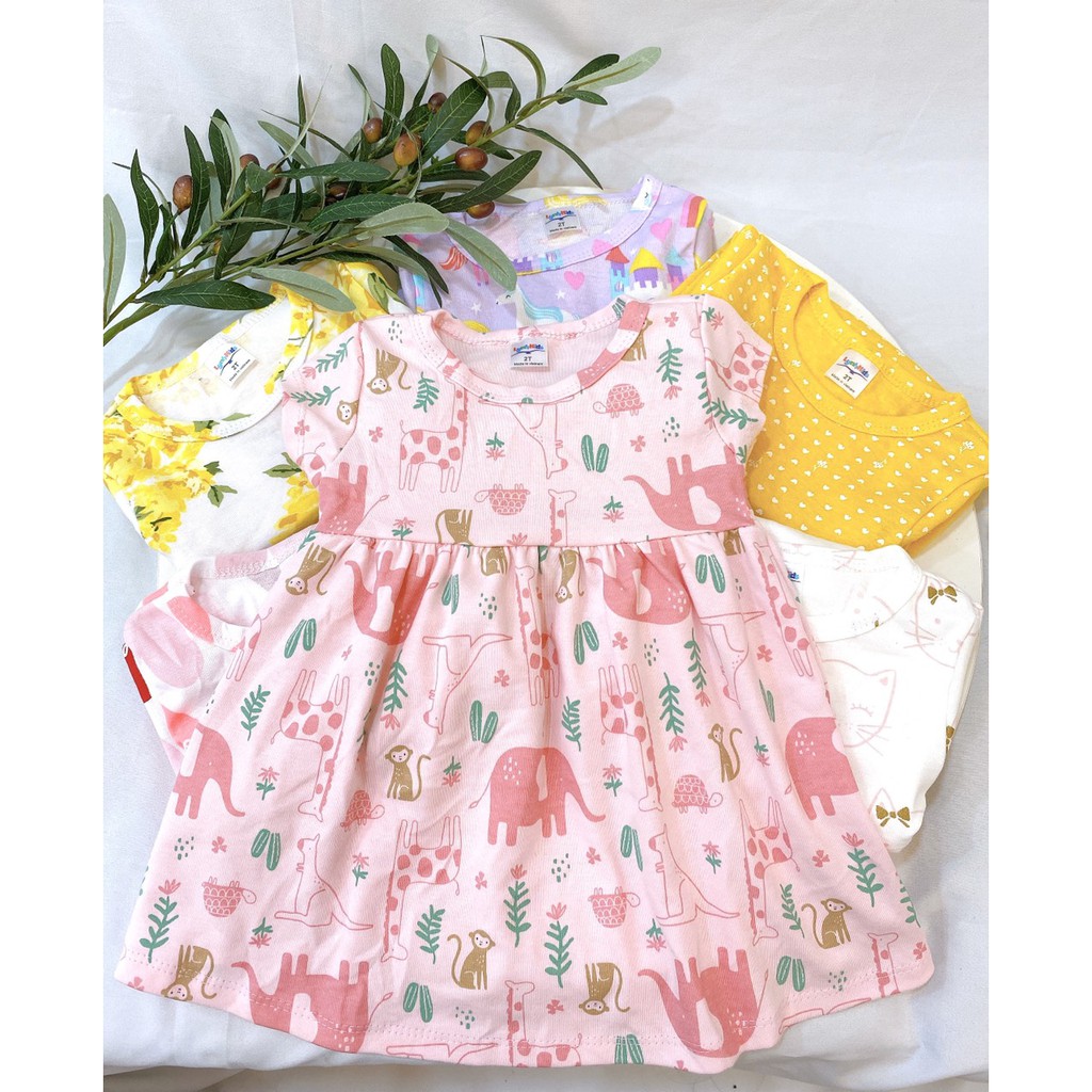 Váy Trẻ Em, Đầm Cotton Siêu Thoáng Mát Thời Trang Cho Bé Gái