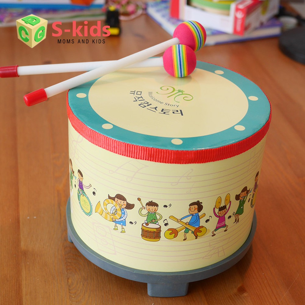 Ảnh Đồ Chơi Gỗ S-Kids, Bộ Trống Gỗ Mặt Simili Cho Bé. 4