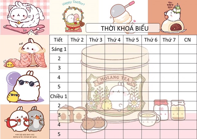 3 Thời khoá biểu dễ thương , thời khoá hiểu hình ngộ cute | Shopee ...