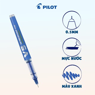 Bút mực nước Pilot Hi-Techpoint V5 Cartridge System mực Xanh, đỏ, đen BXC-V5-L-BGD -– Thay Ống Mực, Viết Êm, Nét 0.5mm