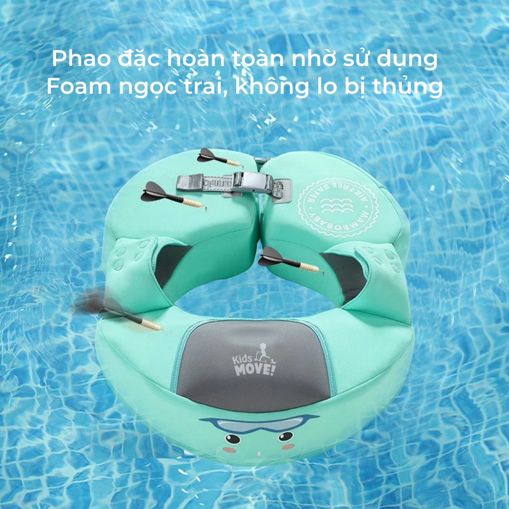 Mô tả Phao bơi luồn tay Mambobaby cho bé 1 2 3 4 tuổi không bơm hơi, chống lật, có mái che hàng chính hãng - 5