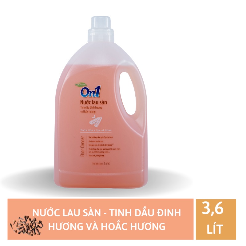 Ảnh Nước lau sàn On1 tinh dầu Đinh hương và Hoắc hương 3,6L LH301 - Sàn sạch, sáng bóng 3