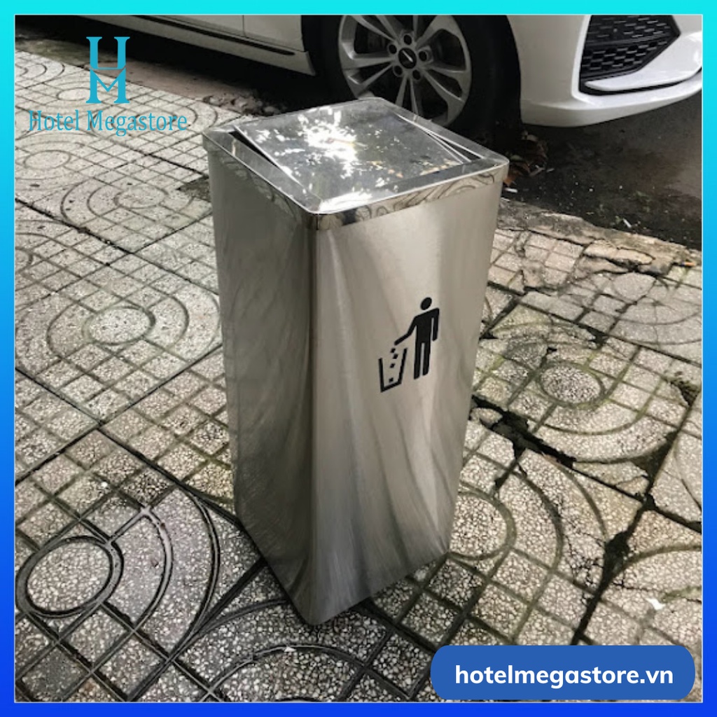THÙNG RÁC INOX NẮP LẬT VUÔNG A34-F | Shopee Việt Nam