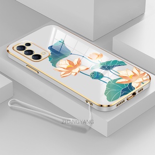 ốp lưng oppo reno 4 reno 5 reno 4 pro reno 5 pro Ốp Điện Thoại TPU Dẻo Mạ Màu Họa Tiết Hoa Sen Sang Trọng