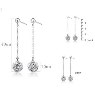 Bông tai dài trái châu đá nhân tạo BHBT30