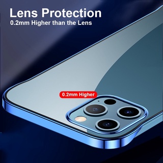 Ốp Điện Thoại Trong Suốt Siêu Mỏng Cho iPhone 12 13 14 15 Pro Max 14 15 Plus Nhựa Trong Suốt Ốp Lưng Cho iPhone 12 13 Mini Silicon Mạ Khung T22