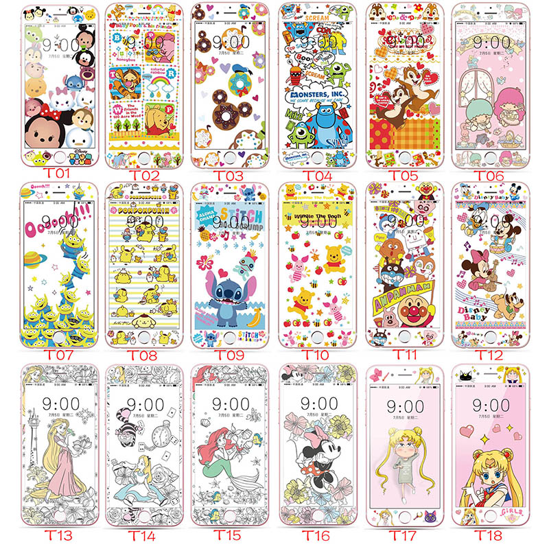 Kính Cường Lực Hoạt Hình Kính Cường Lực Bảo Vệ Toàn Diện 4.7 5.5 inch Cho iphone 6 6s i7 i8 Plus Iphone7 Iphone8 Plus Se2 iphone6 iphone6s