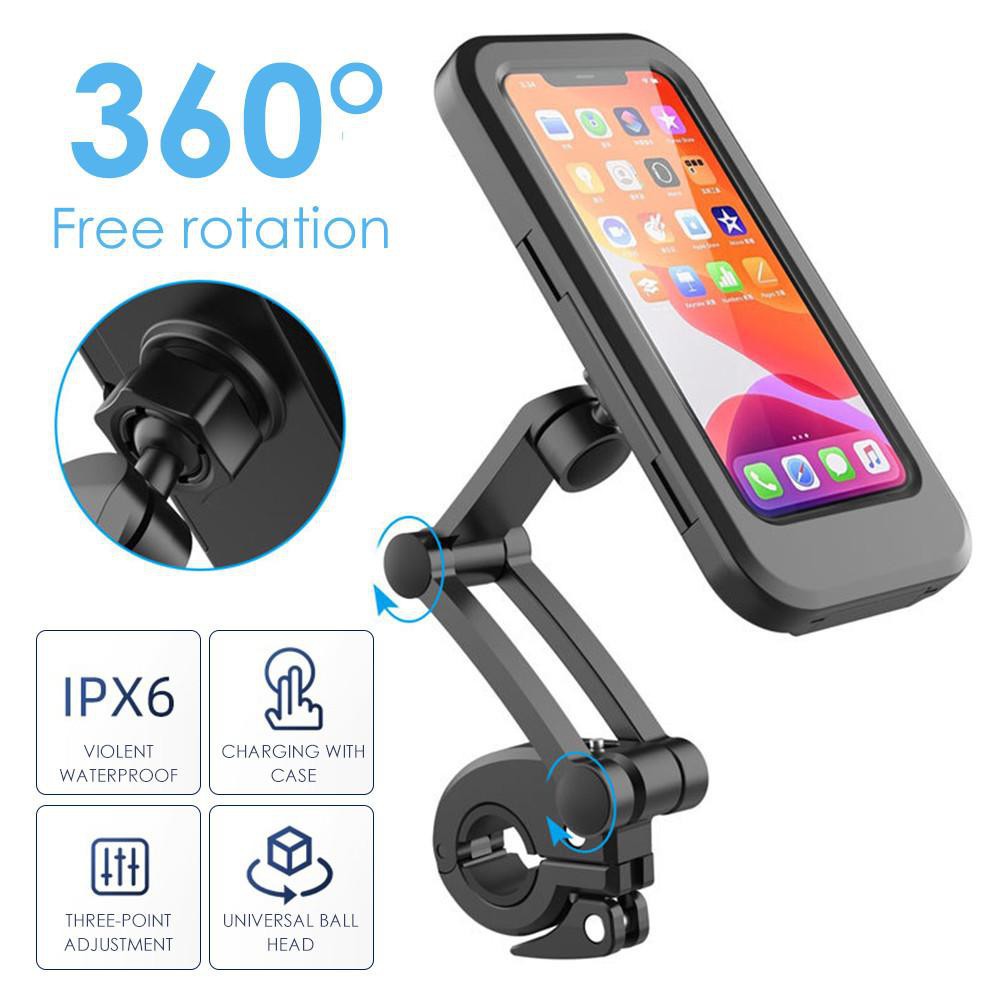 Giá đỡ điện thoại Xe đạp, xe máy chống nước xoay 360C - Hàng cao cấp