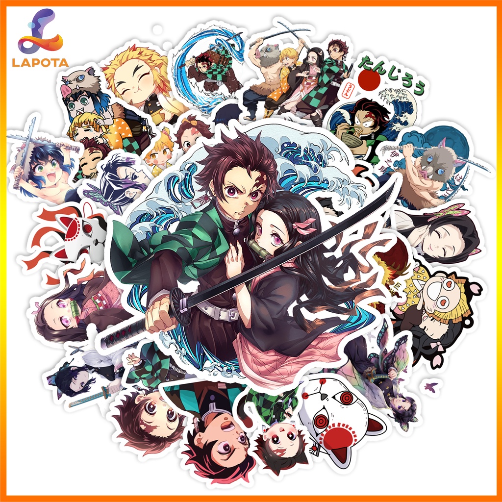 Set 50 cái Sticker Demon Slayer, Sticker Thanh Gươm Diệt Quỷ, Hình Dán ...