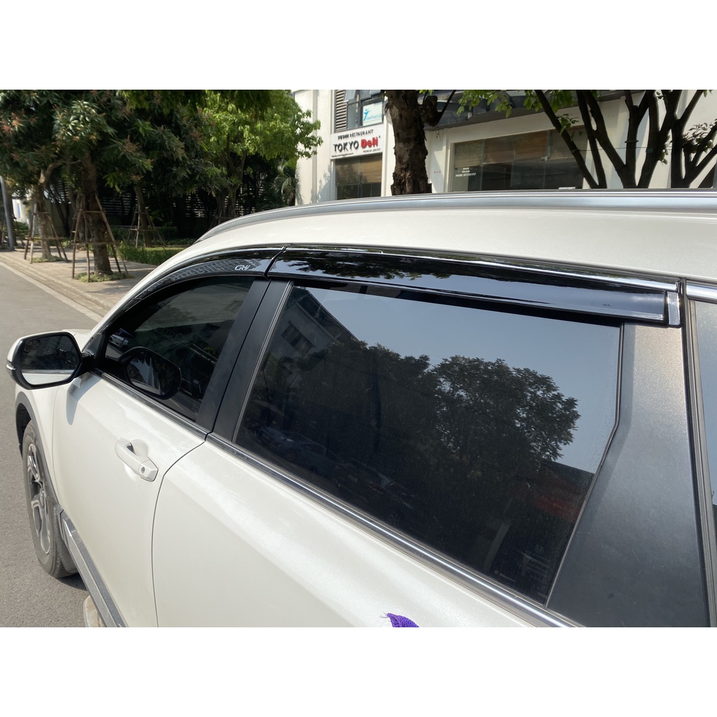 Vè che mưa ô tô Honda Crv 2018- 2022, viền chỉ INOX siêu đẹp, Chất liệu nhựa ABS cao cấp