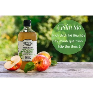 Giấm Táo Hữu Cơ Barnes 500ml - Xanhsam Natural & Organic