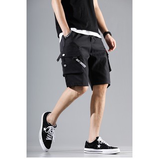 Quần SHORT TÚI HỘP Unisex ,Quân đùi lững khóa dây nai phong cách ulzzang full size C1