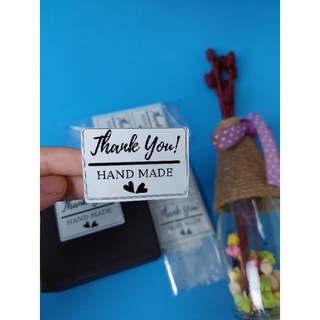 [Hỏa Tốc] ⚡Combo 100 Tem Dán Thank You Hand Made Có Tích Sẵn Keo Kích Thước 5cm x 3,5cm