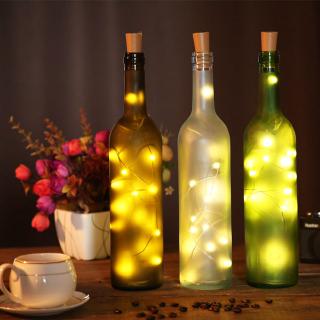 2M 20LED Đèn Chai Rượu Có Nút Chai, Đèn Dây Cổ Tích Hoạt Động Bằng Pin Nhiều Màu Sắc, Đèn Chai Dây Đồng Chống Thấm Nước Cho Tiệc Cưới Giáng Sinh Trang Trí Ngoài Trời Trong Nhà