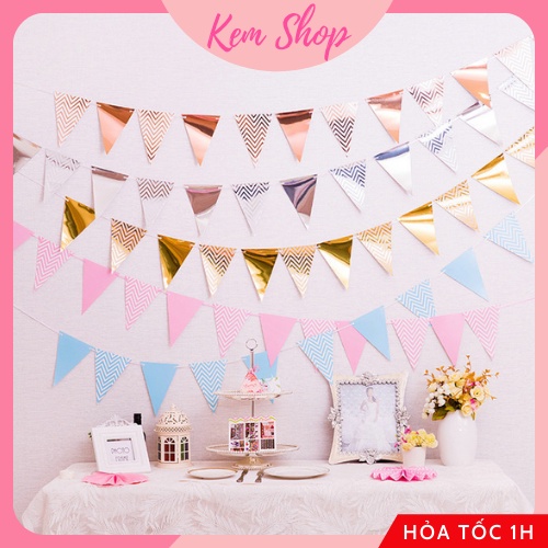 Dây banner tam giác trang trí sinh nhật, sự kiện - Kem Shop K171