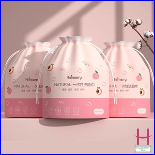 Khăn mặt khô dùng 1 lần tiện lợi kèm túi đựng - Khăn giấy lau, cuộn tẩy trang cotton đa năng dùng 1 lần tiết kiệm { H }