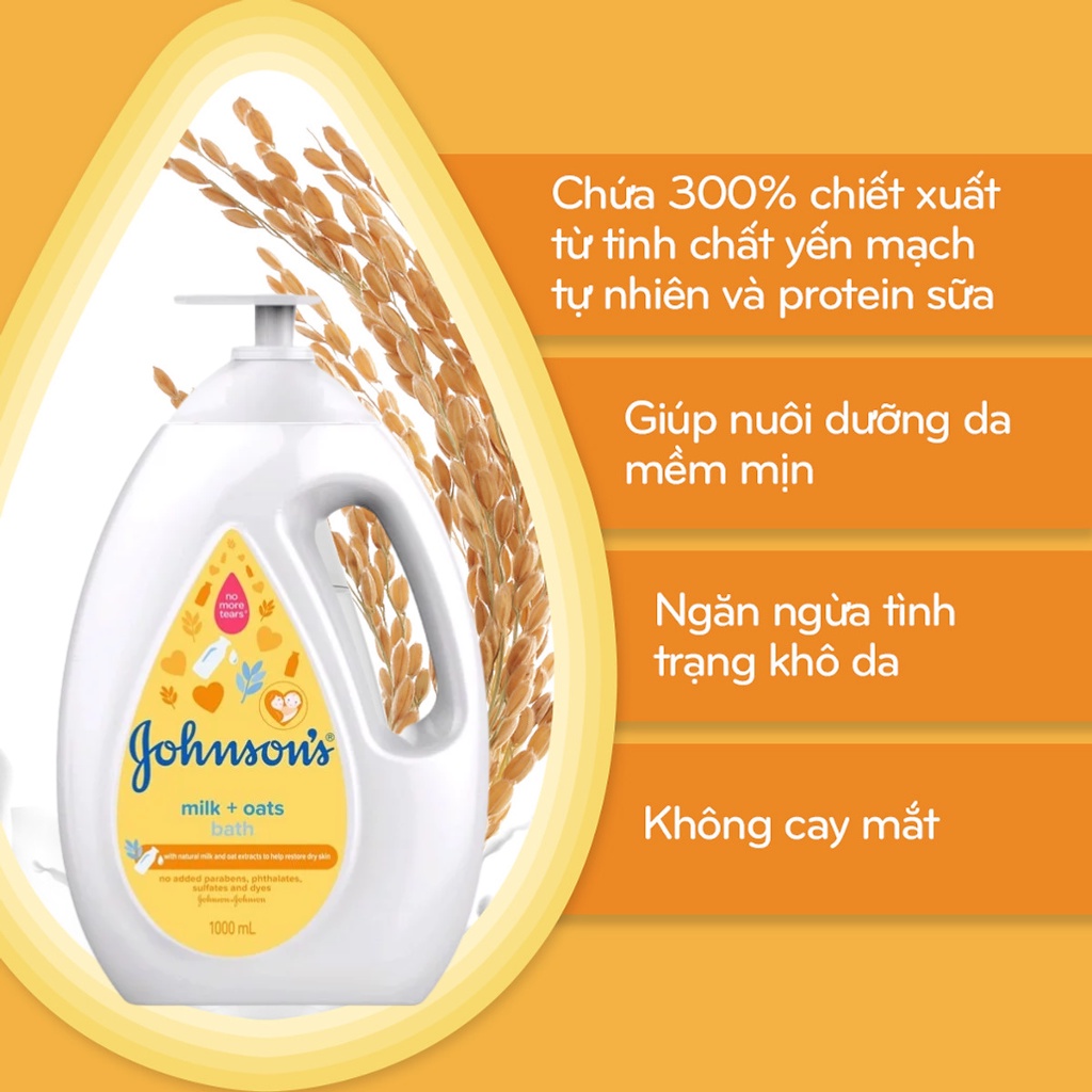 Ảnh Sữa Tắm Johnson's Cho Bé Chứa Sữa Và Gạo 1000ml 2