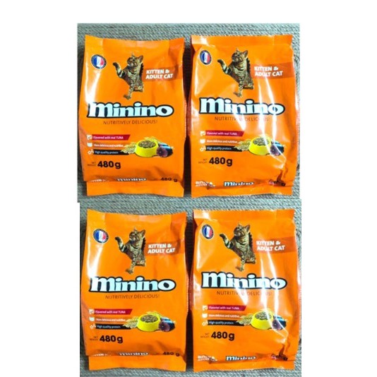 4 gói thức ăn mèo minino 480gr