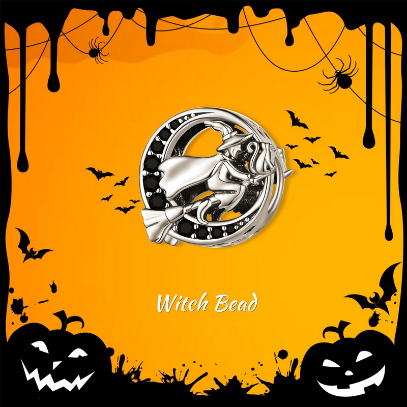 BAMOER Hạt Xâu Chuỗi bạc 925 Hình Đầu Lâu Máu Hồng Và Máu Trang Trí Halloween