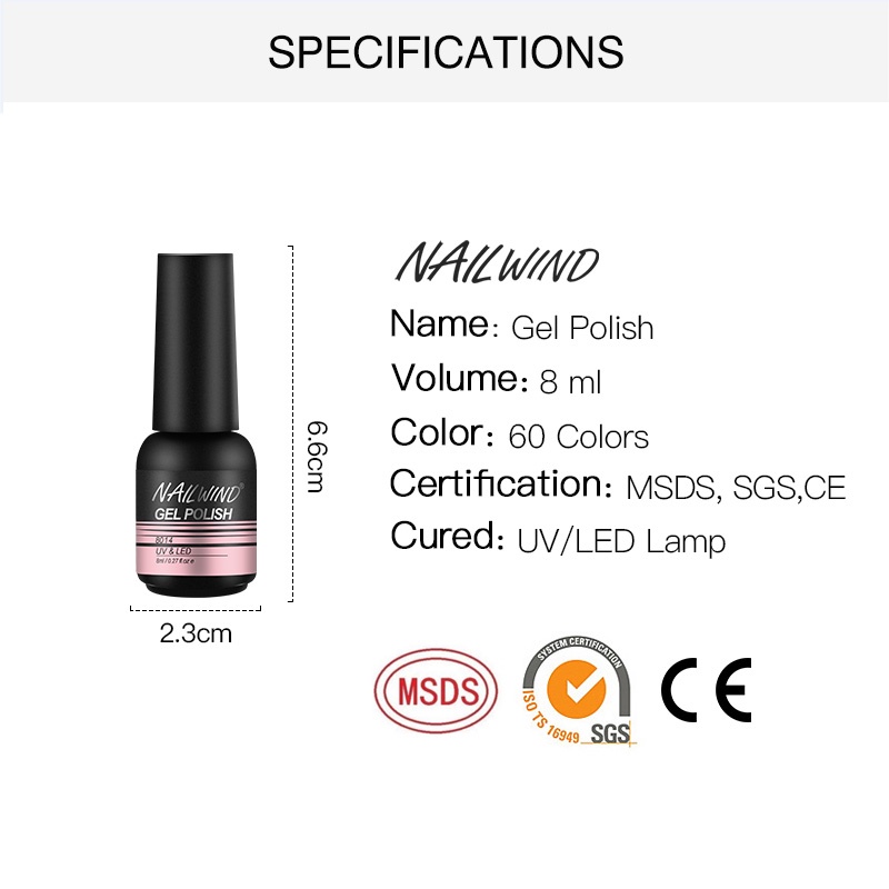 Ảnh Rosalind NAILWIND Gel Polish 8ml Màu sắc khác nhau cho đèn LED / UV thiết kế móng tay nghệ thuật (01-20) 3