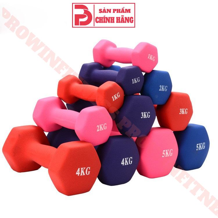 Ảnh Tạ cầm tay lõi thép bọc cao su Prowin Fitness cao cấp chuyên dụng tập gym yoga 1-3kg 1