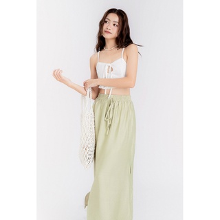 Chân váy dài xẻ tà chữ A Xanh rêu Cony Skirt - Laimer