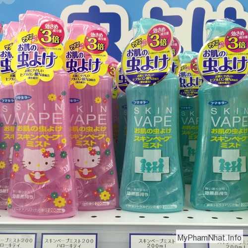 Xịt chống muỗi Skin Vape Hello Kitty 200ml Nhật